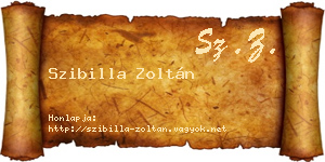 Szibilla Zoltán névjegykártya